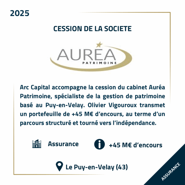 Cession AURÉA PATRIMOINE - Gestion de patrimoine