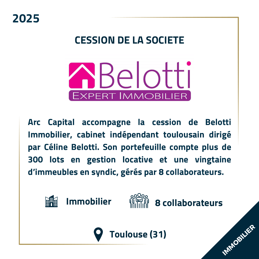 Cession Belotti Immobilier - Arc Capital